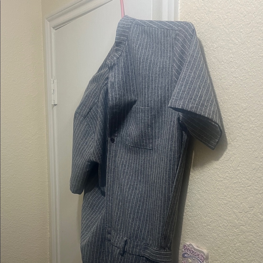 Classic Charcoal Pinstripe Men's Blazer